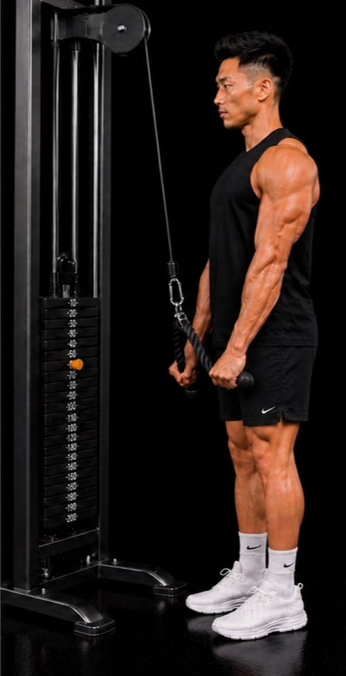 Rope pushdown, end of the rep